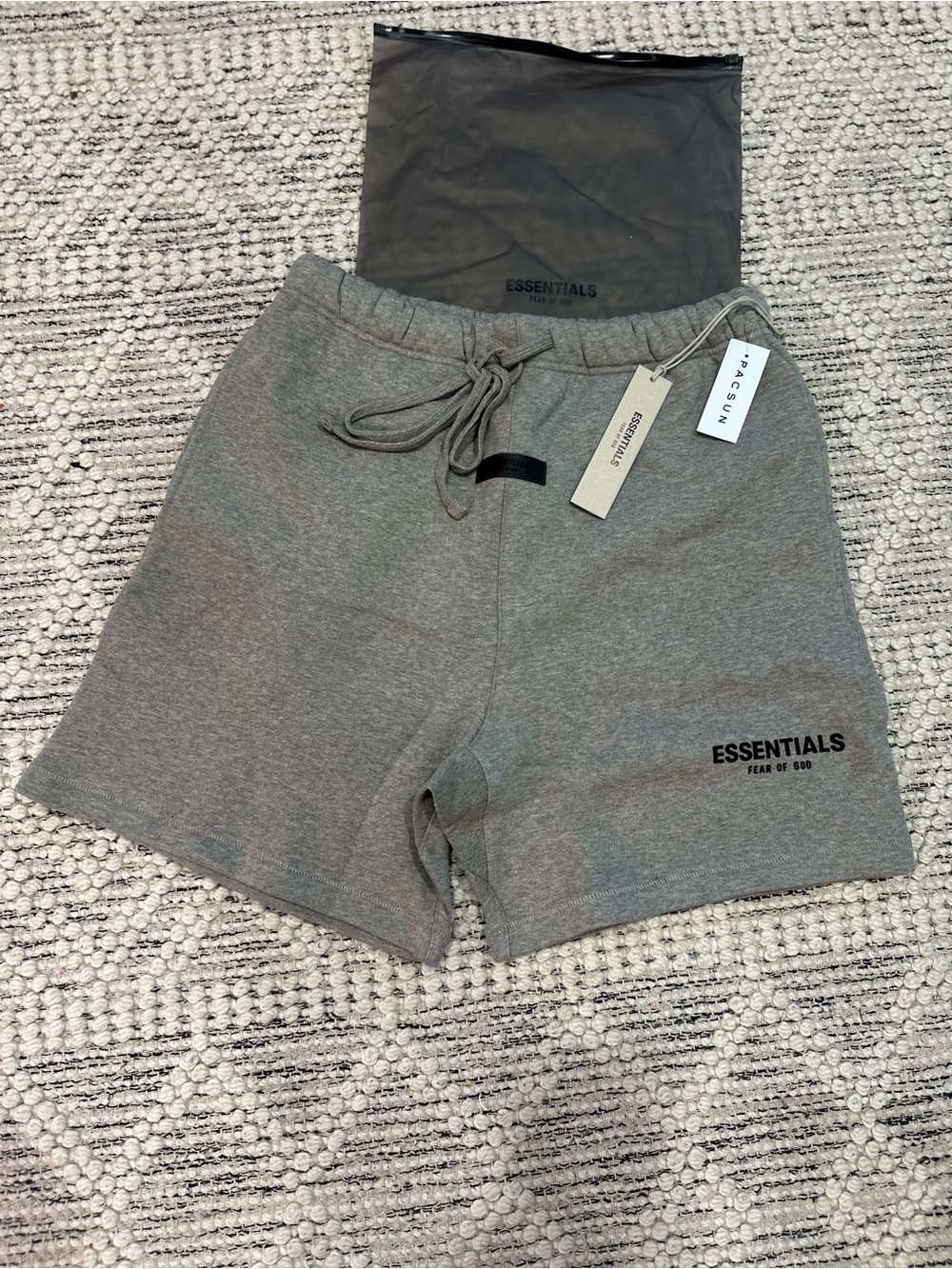 ESSENTIALS Men’s Grey Athletic Sweat Shorts